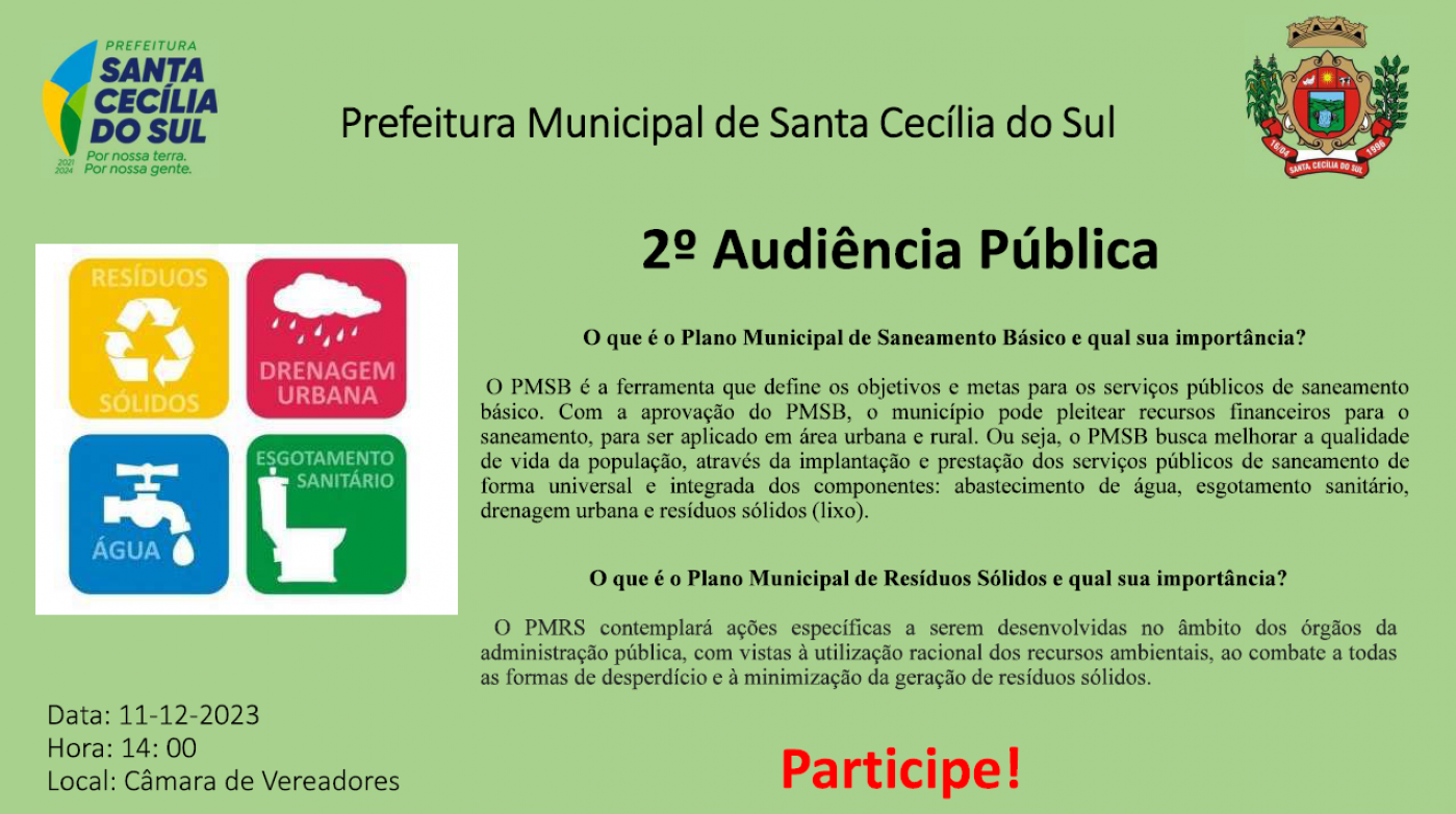 Convite para 2º Audiência Pública 11/12/2023